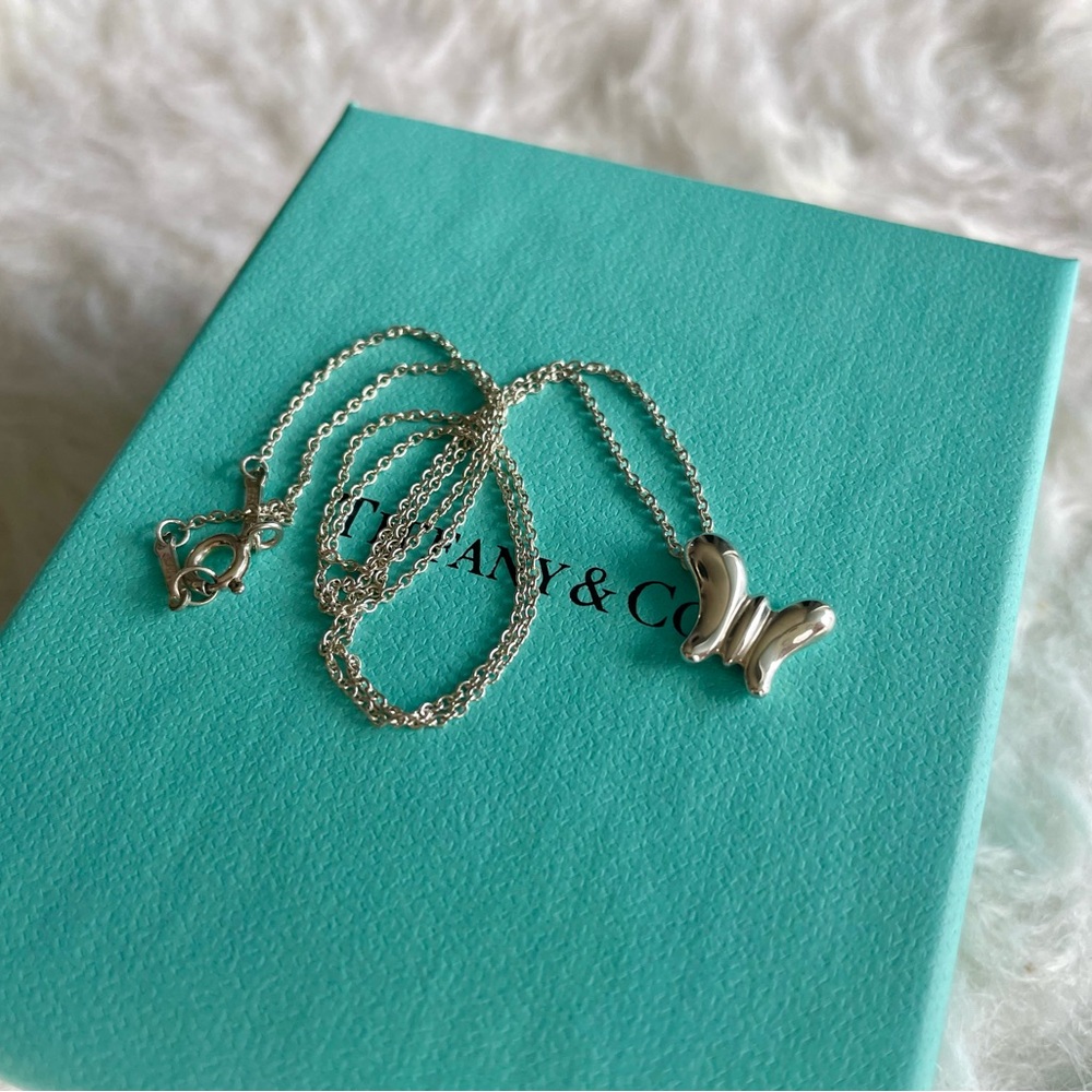 Tiffany and Co. Silver Elsa Peretti Butterfly Necklace
